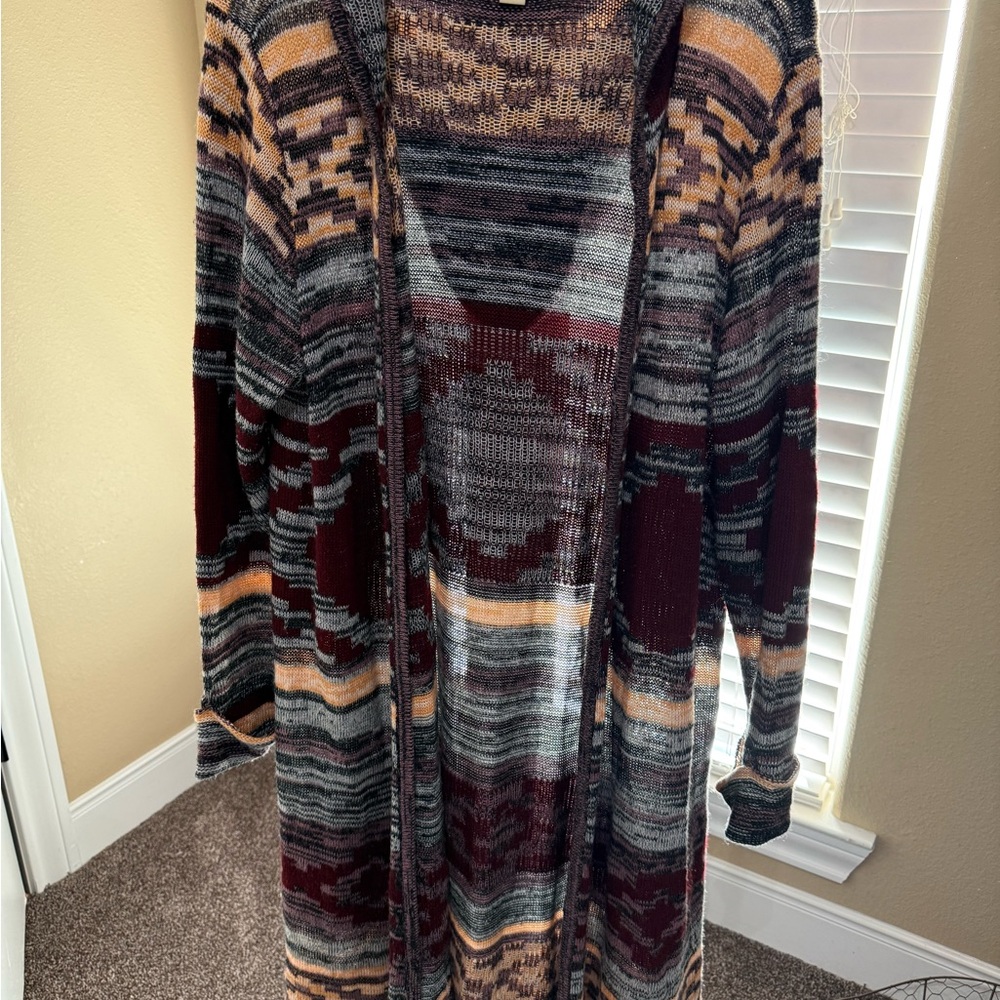 ONE WORLD Multicolor Hooded Cardigan